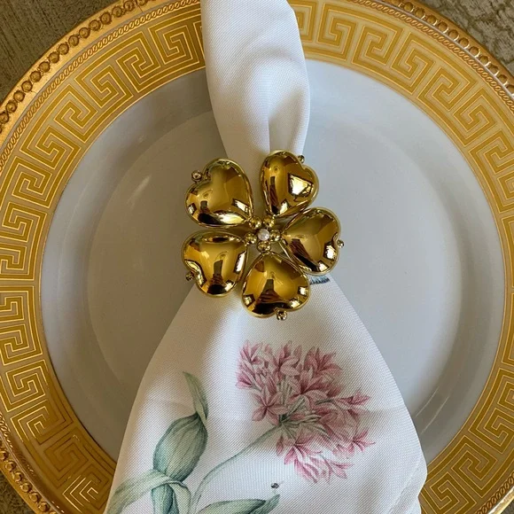 ❤️ Set of 6 unique handmade heart shaped beaded napkin holders napkin rings - Picture 7 of 8